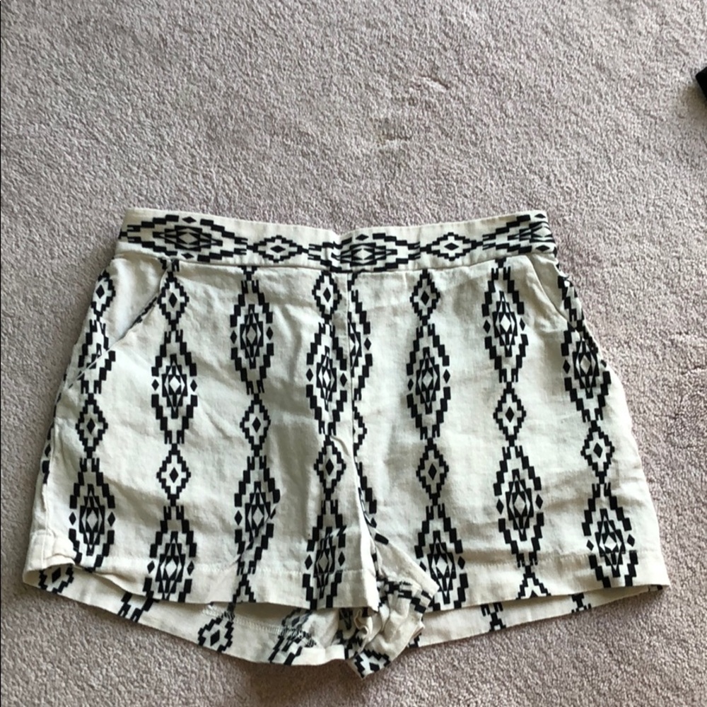 White Shorts With Black Detailing